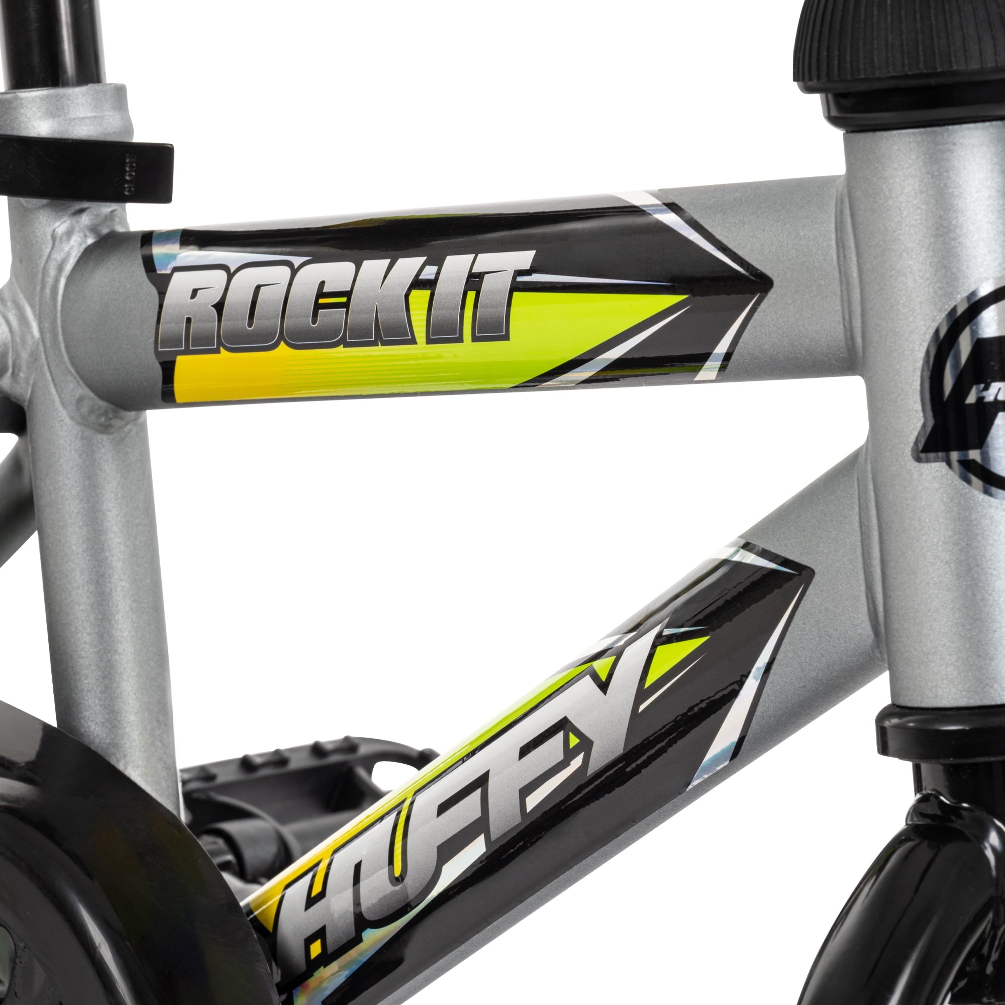 Huffy 12 Rock It Kids' Bike, Fits Riders 37 - 42, Gray/Green, Youth, Boys