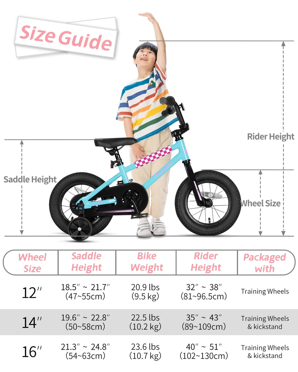 Vollsch BMX Style Kids Bike for 2-8 Years Old Boys Girls 16 Inches Toddlers Bicycle with Coaster Brake Training Wheels, Black