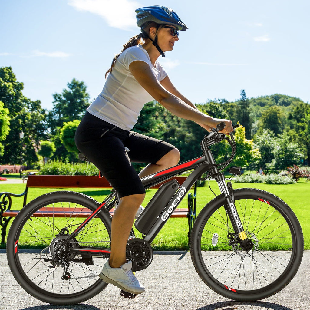 Gocio Electric Bike for Adults, 27.5 E-Mountain Bike, Lockable Suspension Fork, 750W Peak Power Motor, 48V/10.4AH, 19.8 MPH, 21 Speed, UL 2849