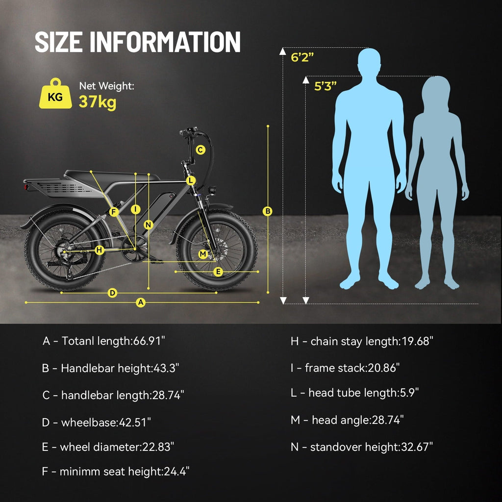 YareYi Electric Bike for Adults, 2000W Peak E-Mountain Bicycle, 20x4 Fat Tire 30mph Ebike, 48V 624Wh Removable Battery 70Miles Range, 7 Speed and Full Suspension UL2849