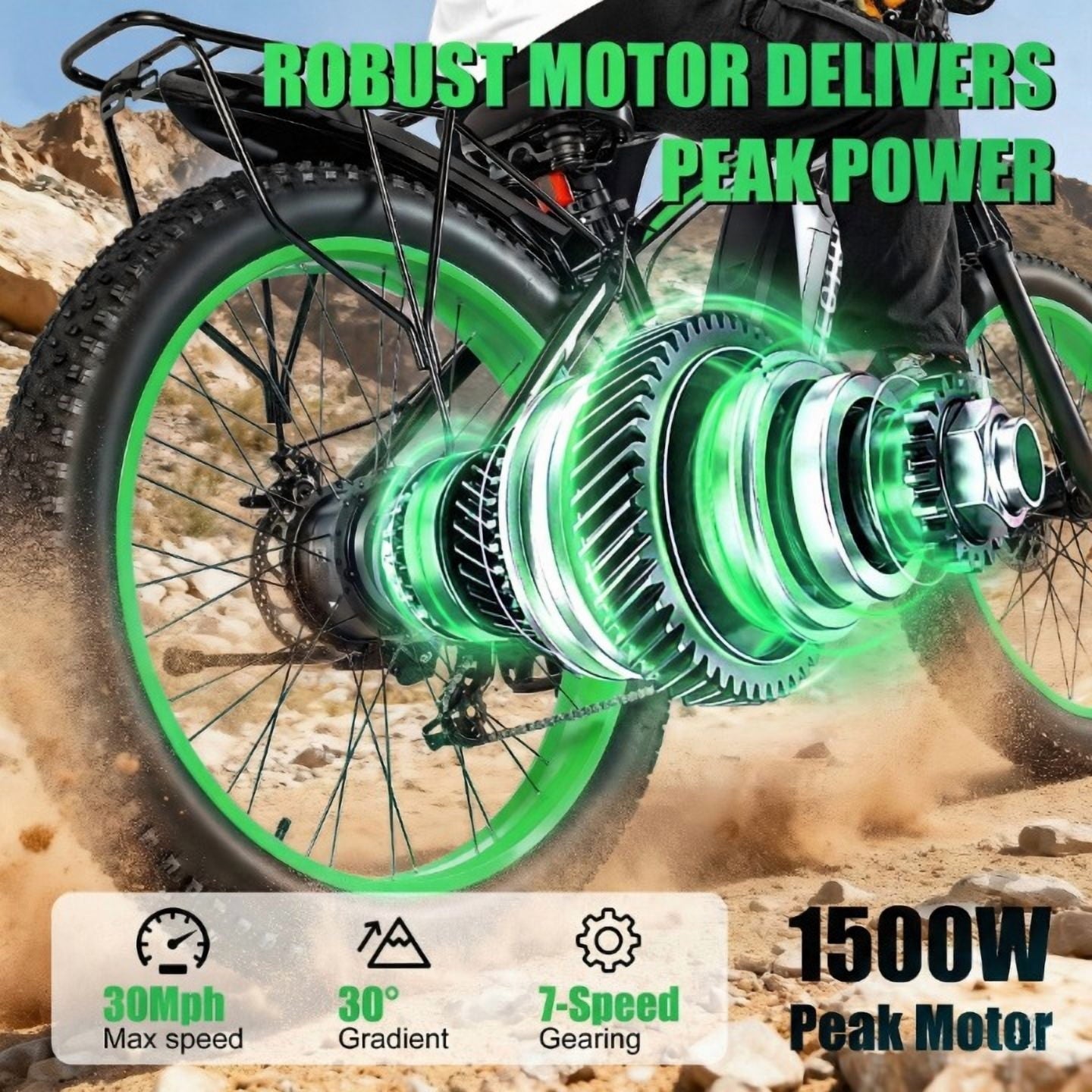 EOEOTWO 26 Fat Tire Electric Bike for Adults, 1500W Peak Motor, 48V 20Ah Battery Mountain Bike, 30 MPH Top Speed, Front Suspension & Dual Disc Brakes, 330 lbs Max Load All-Terrain E-Bike UL 2849