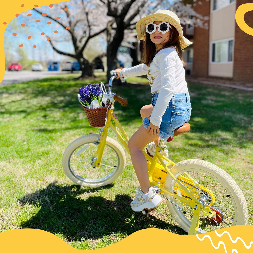 JOYSTAR Girls Bike for 2-13 Years Old Toddlers and Kids, 12 14 16 18 Kids Bike with Training Wheels & Basket, 20 Inch Kid's Bicycle with Kickstand, Retro Style Bikes