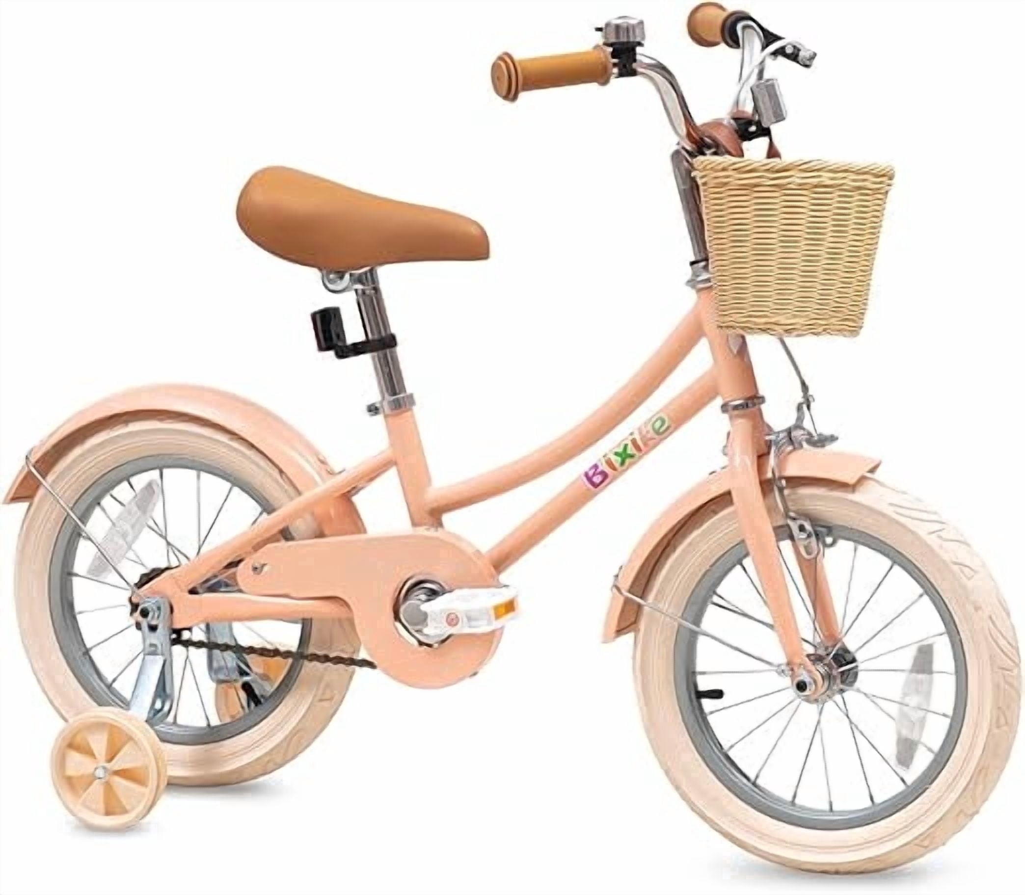 ACEGER 16 Inch Girls Bike with Basket, Purple, Training Wheels, Ages 4-8