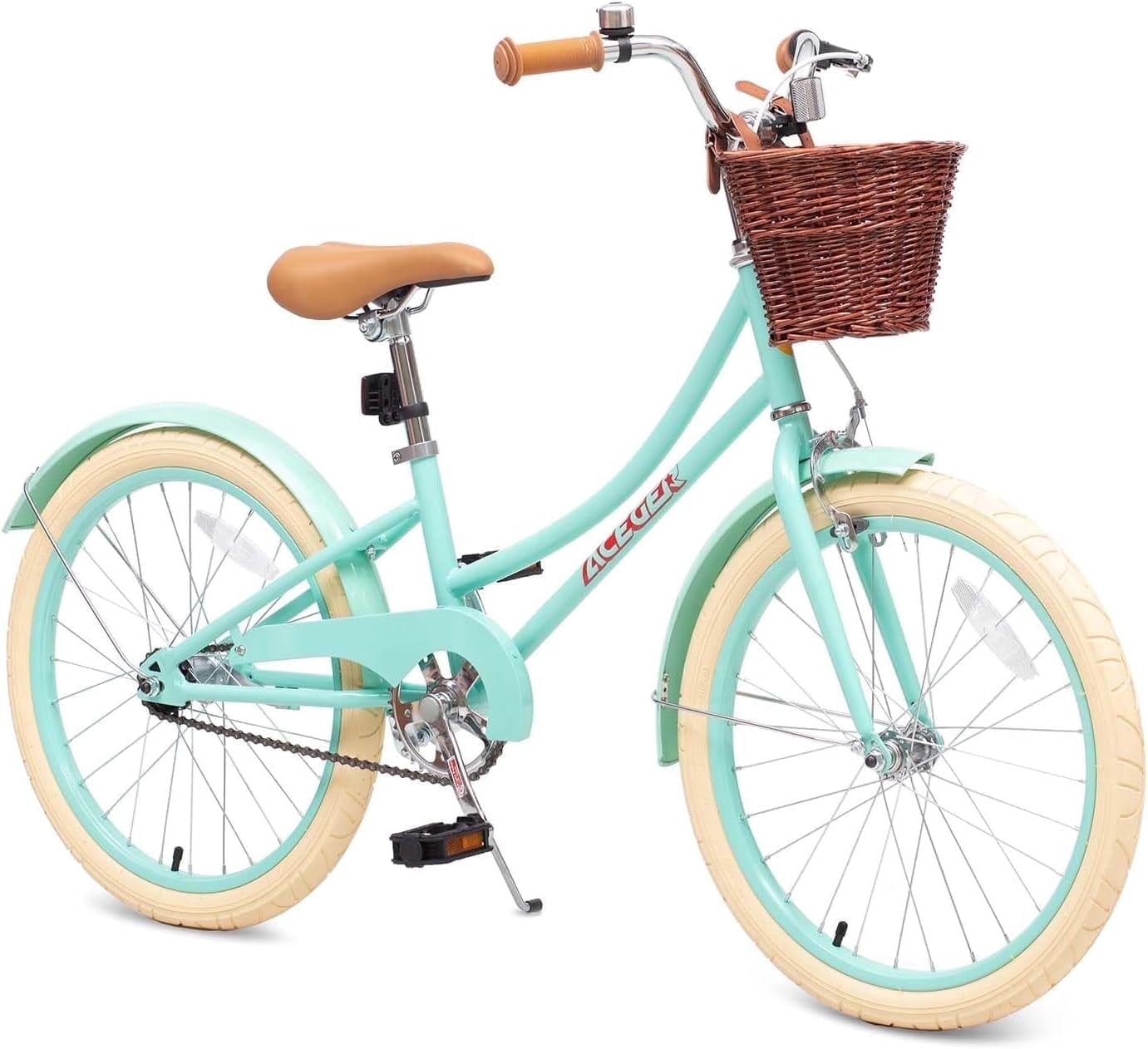 ACEGER 16 Inch Girls Bike with Basket, Purple, Training Wheels, Ages 4-8