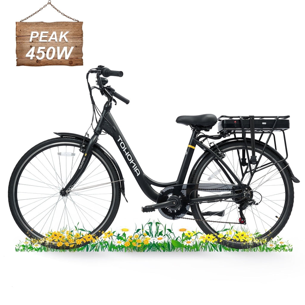 AINOHOT Urba Electric Bike for Adults, 500W Peak Ebike, 28 Step-Thru Electric Bicycle, 15MPH 56Miles E Bike for Men