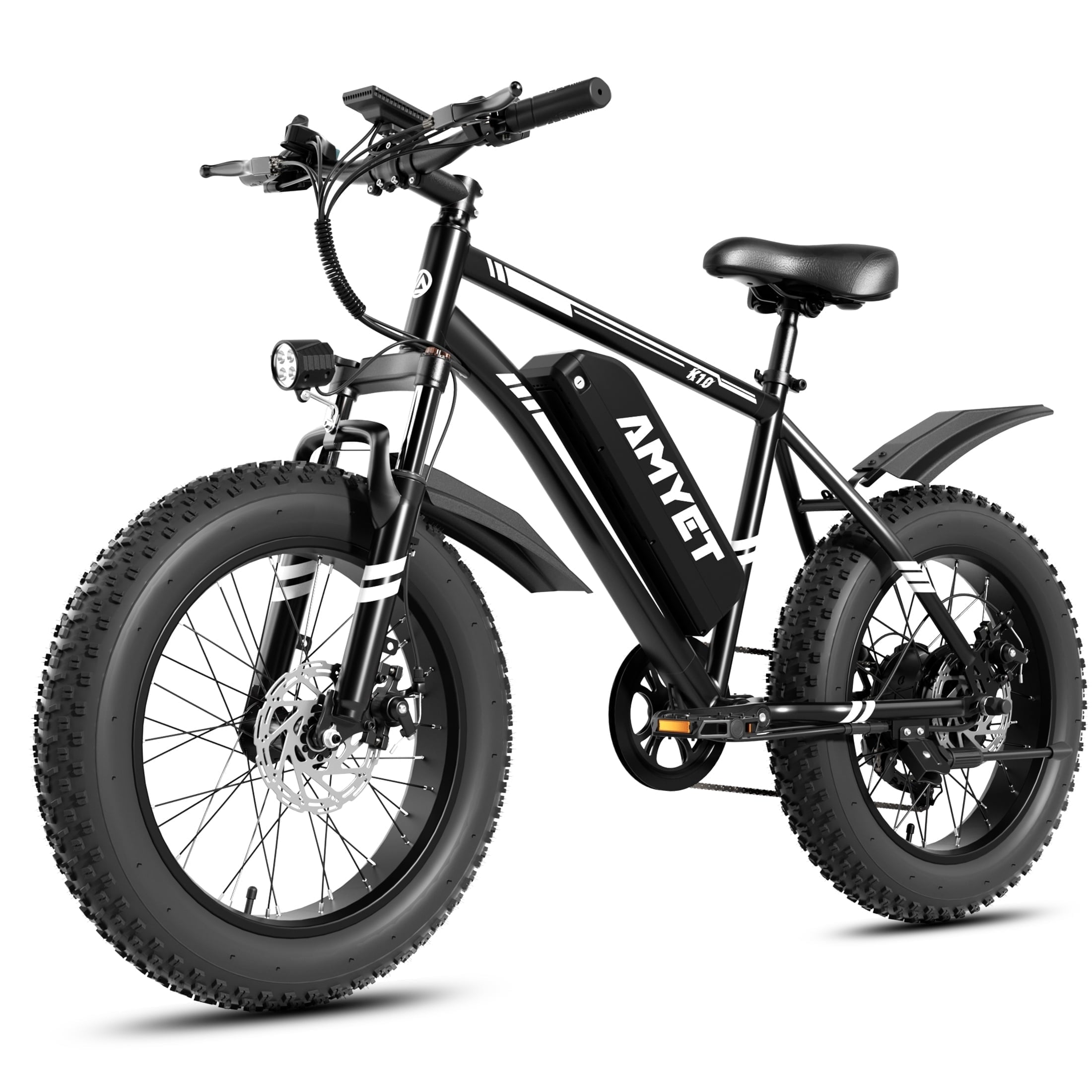 AMYET 1000W Electric Bike, 20 Fat Tire Ebike 28MPH 48V 15Ah E-Mountain Bicycles UL2849 Black