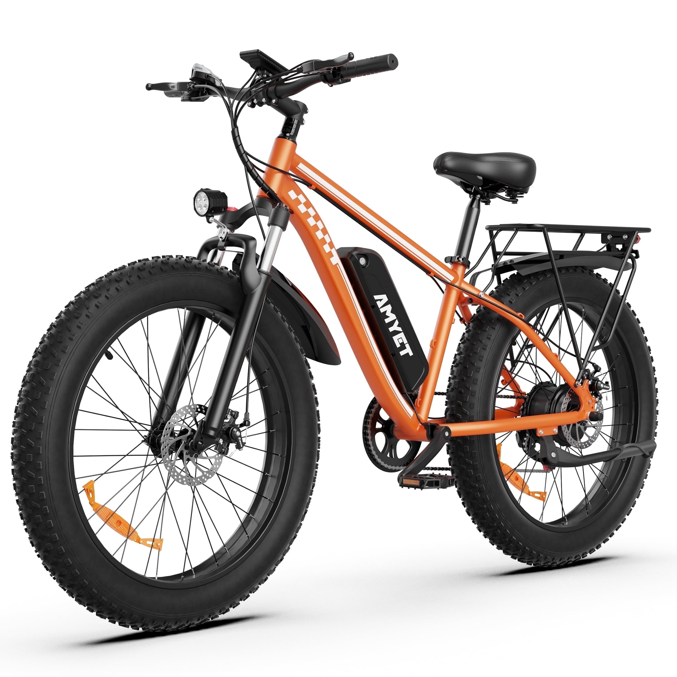 AMYET EB26 Electric Bike for Adults, Peak 1500W 48V 15Ah, 26 Fat Tire Ebike, E-Mountain Bicycle, UL2849