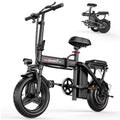 GWEIT Electric Bike for Adults,1000W Peak Folding Electric Bike, 40-Mile Range, 14-Inch Tire E-Bike with 48V 10Ah Removable Battery, Electric Mini Bike