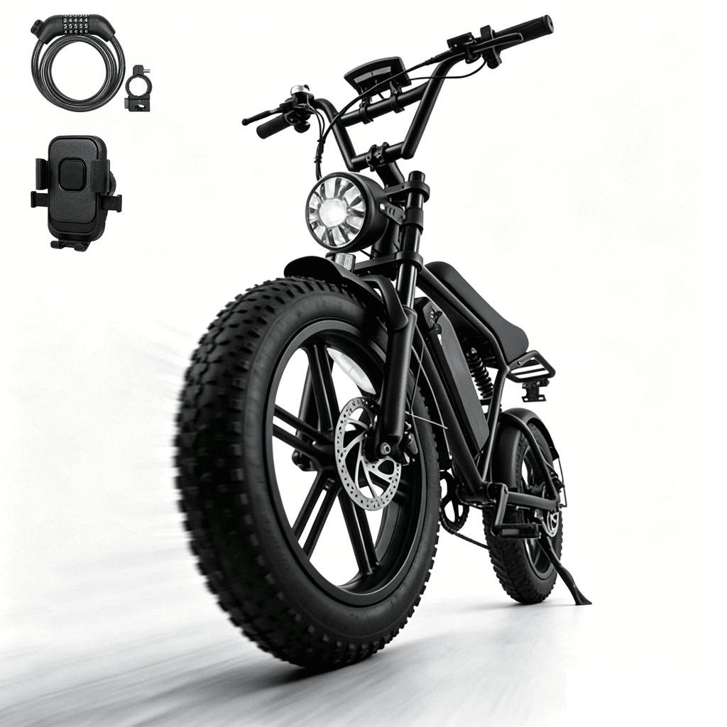 Aoemoe 20'' Fat Tire Electric Mountain Bike for Adults, 500W 48V 15Ah Battery, 28MPH High-Speed Cruiser Ebike, All-Terrain Bicycle with Front Suspension & LED Display UL2849
