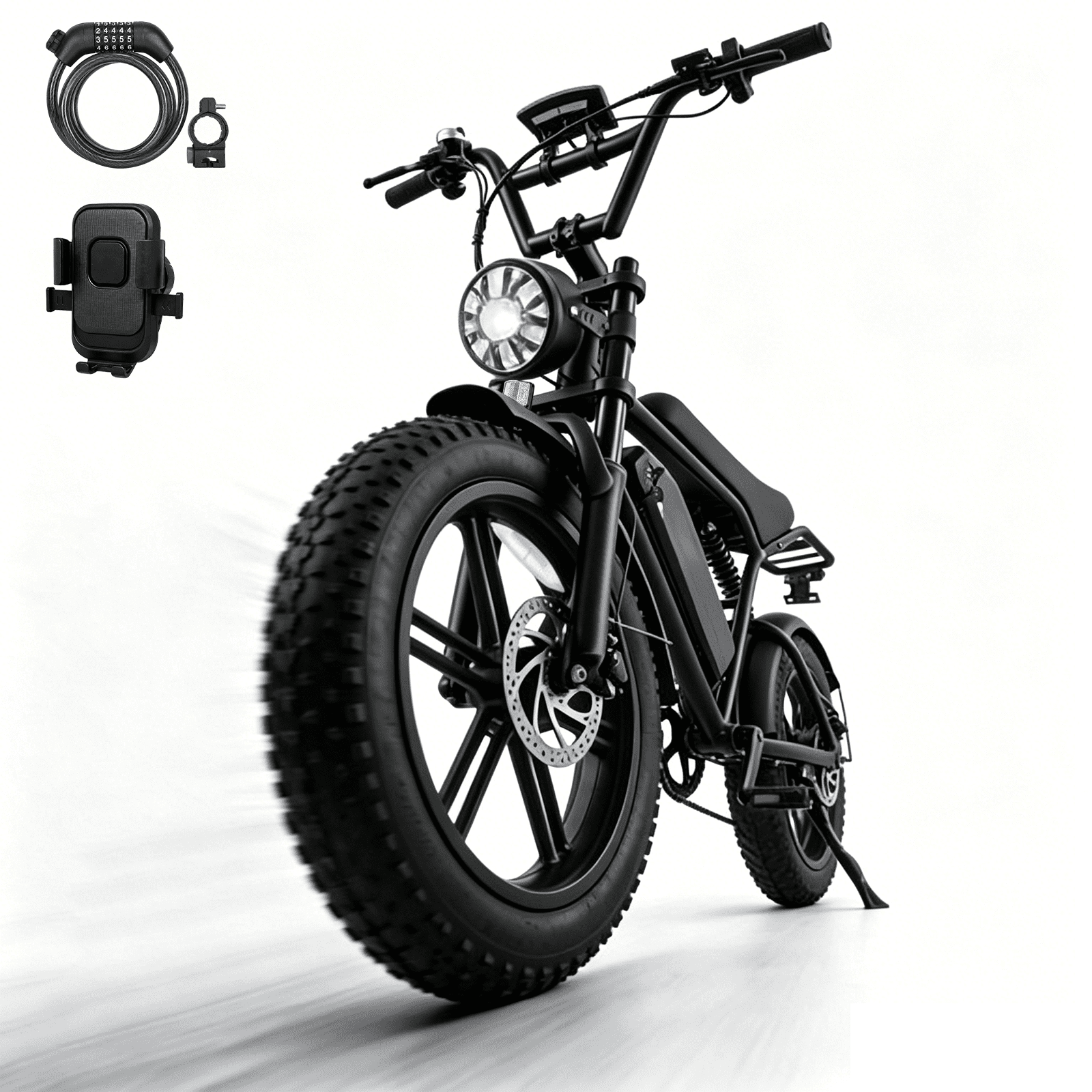 Aoemoe 20'' Fat Tire Electric Mountain Bike for Adults, 500W 48V 15Ah Battery, 28MPH High-Speed Cruiser Ebike, All-Terrain Bicycle with Front Suspension & LED Display UL2849