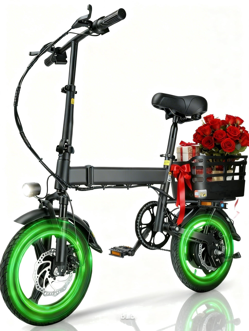 BroPath Electric Bike for Adults, Ebike, Electric Bicycle with 576WH Battery,14 Folding Ebike for Teens, 20MPH,20+ Miles(MAX),500W Motor,Multi-Shock Absorption,Mini E Bikes with Baskets,UL2849