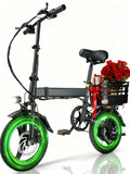 BroPath Electric Bike for Adults, Ebike, Electric Bicycle with 576WH Battery,14 Folding Ebike for Teens, 20MPH,20+ Miles(MAX),500W Motor,Multi-Shock Absorption,Mini E Bikes with Baskets,UL2849