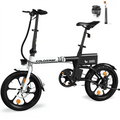 COLORWAY BK35M 16 Foldable Electric Bike for Adults, 350W Lightweight Commuter E-Bike, 37 Miles Range, Quick-Fold Portable Design, Aluminum Frame, UL2849 Certified