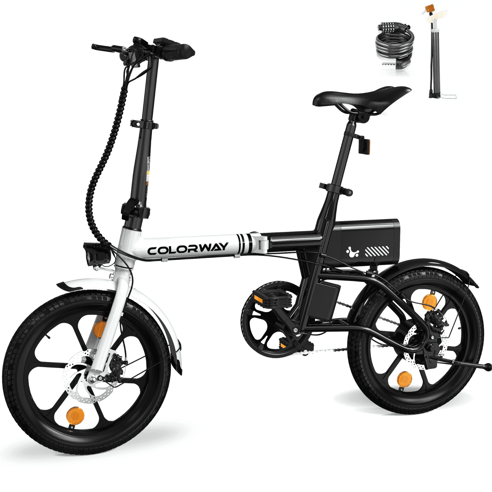 COLORWAY BK35M 16 Foldable Electric Bike for Adults, 350W Lightweight Commuter E-Bike, 37 Miles Range, Quick-Fold Portable Design, Aluminum Frame, UL2849 Certified