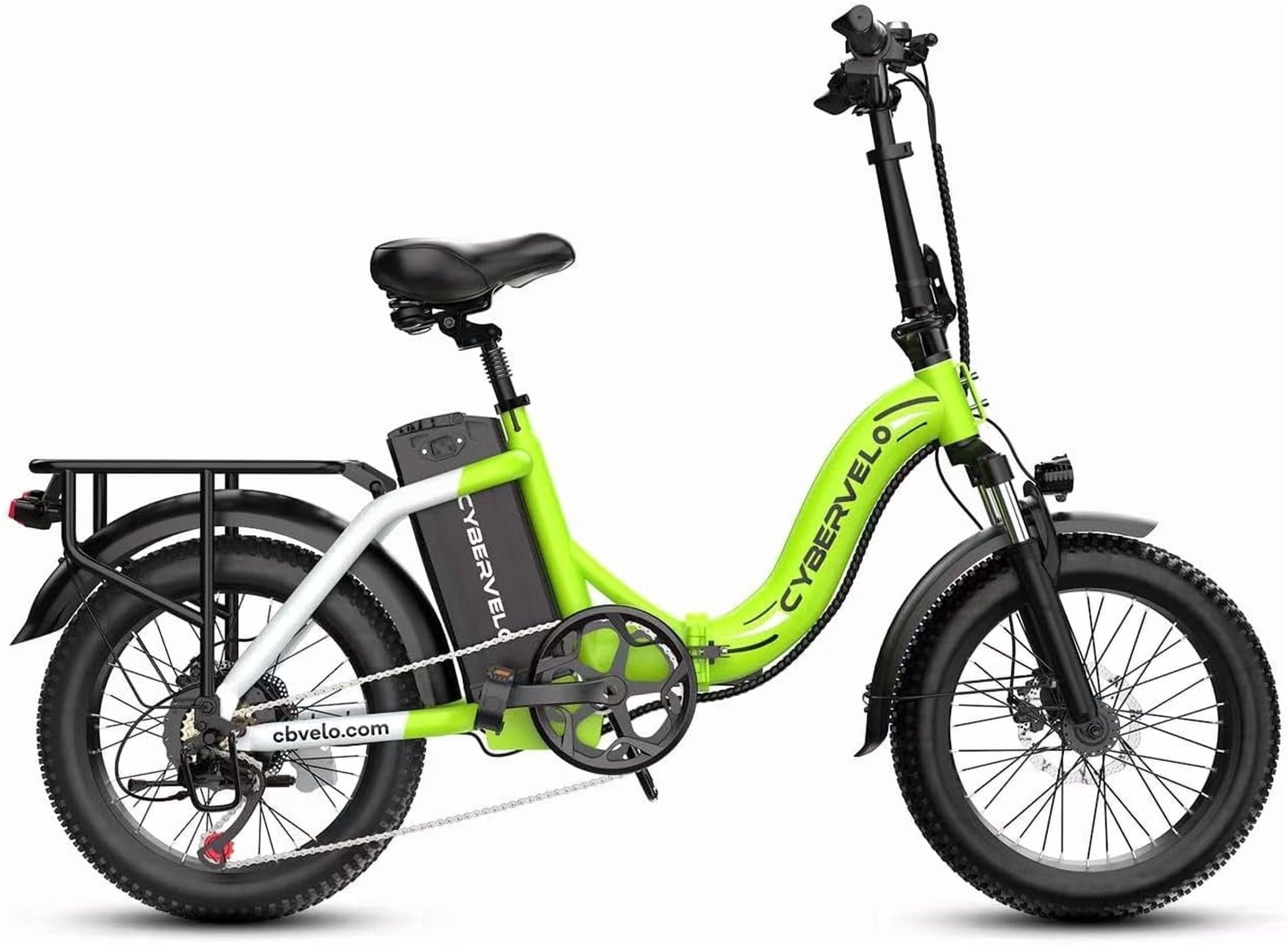 Cbvelo 1000W Folding Electric Bike, 48V 20.8AH Removable Battery, 30+MPH, 80 Miles Max Range, 20 Fat Tire for Adults, Older Teen Commuter