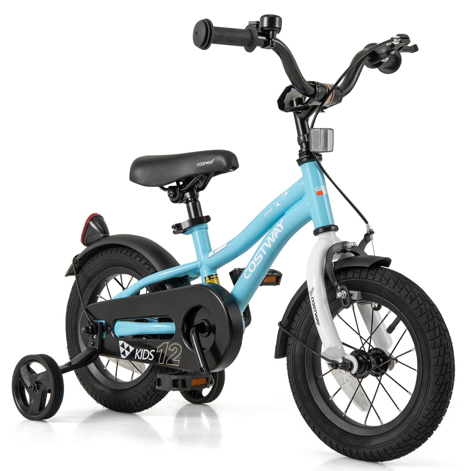 Costway 12 Kids Bike for 3-4 Years Old Boys & Girls with Adjustable Seat Handbrake Reflectors Blue