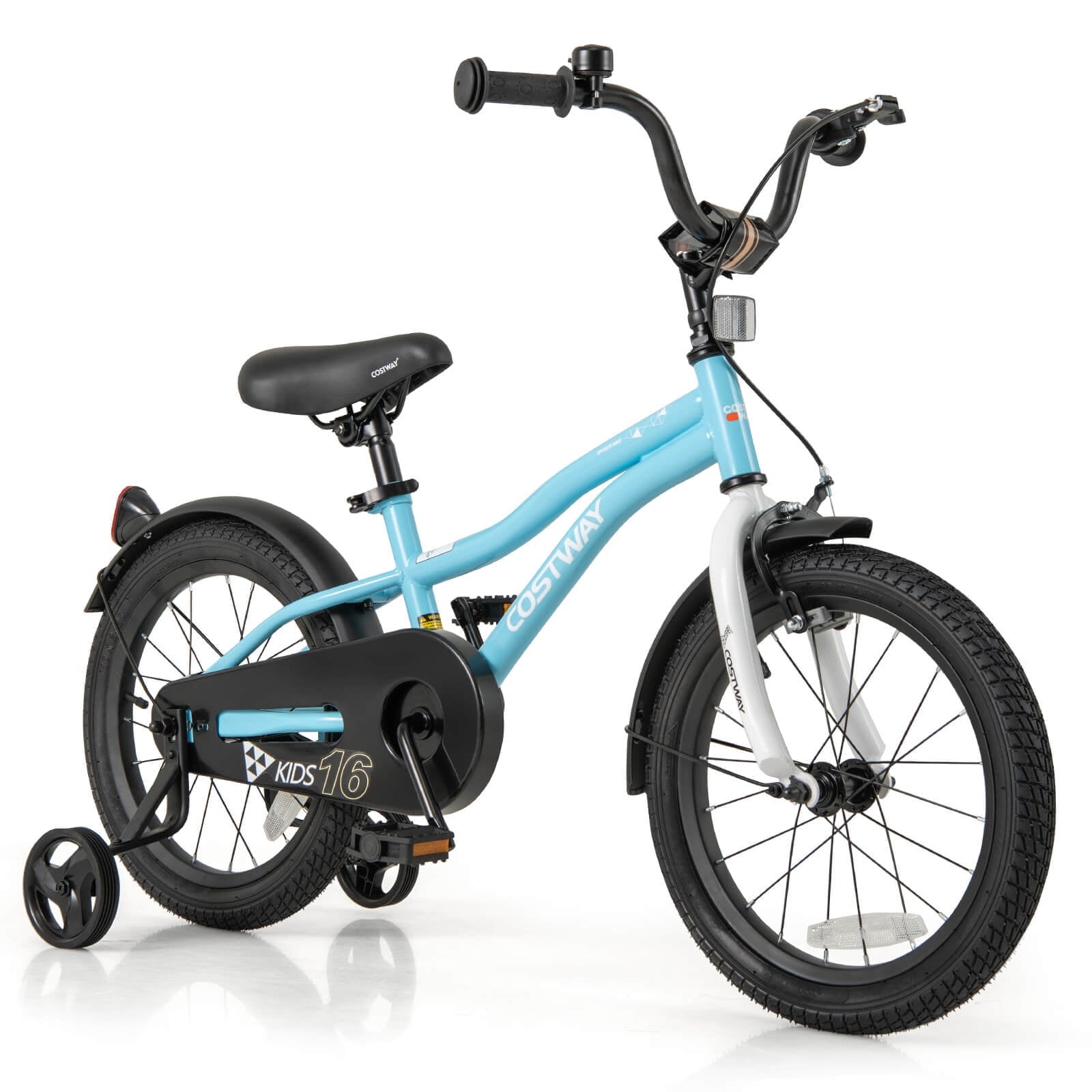 Costway 18 Kids Bike for 4-8 Years Old Boys & Girls with Adjustable Seat Handbrake Reflectors Red