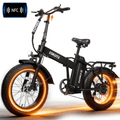 ESKUTE D300 Electric Bike for Adults, Folding Ebike with 1200W Peak Motor 28MPH, 48V 20.8Ah Removable Battery, 20x4.0 Fat Tires, 80 Miles 7-Speed Gear, NFC Unlock,Black, UL2849