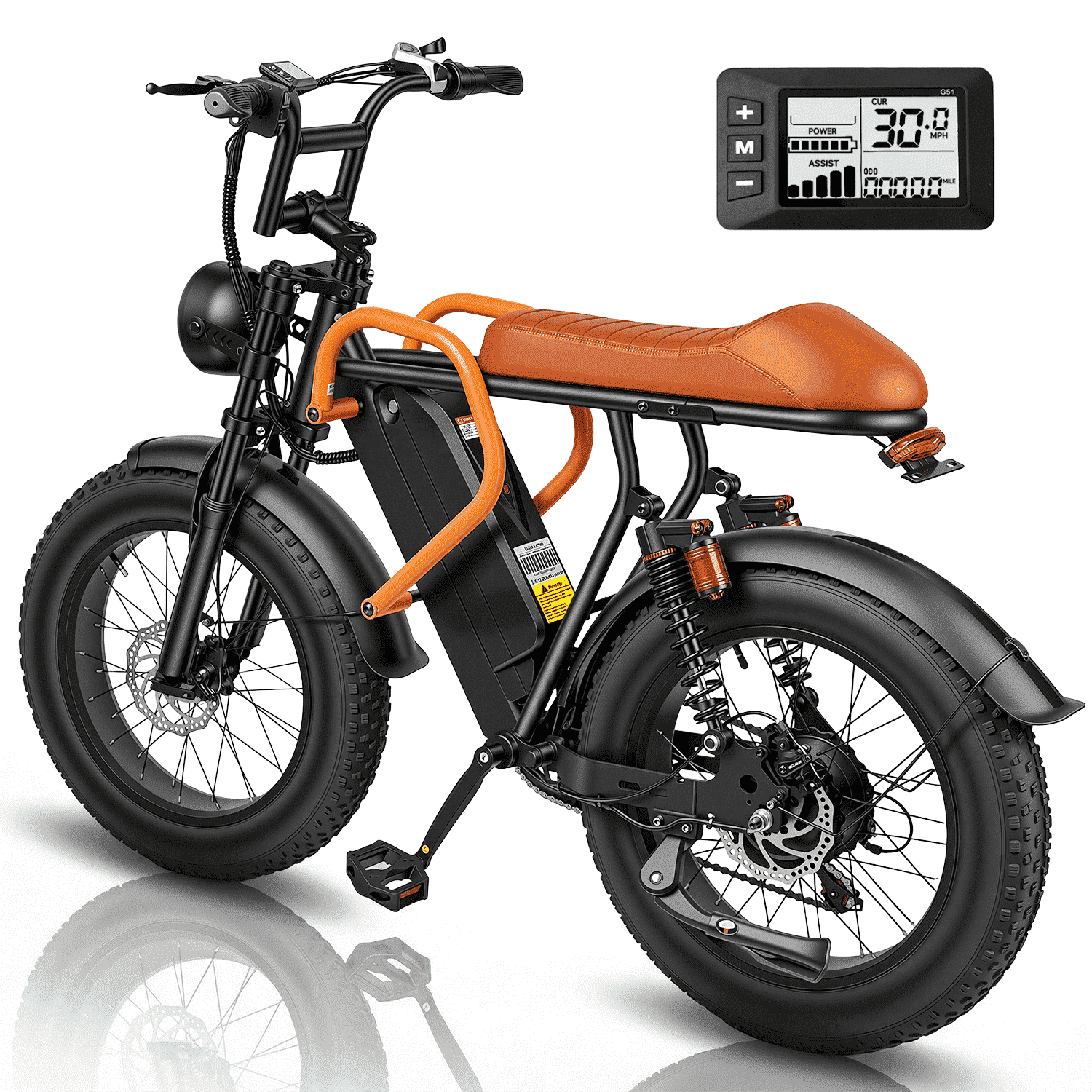 Goku Electric Bike 1500W Peak, 20 Fat Tire E-Mountain Bike, 30MPH Ebike for Adults, 48V 18Ah Battery, 7-Speed & UL 2849