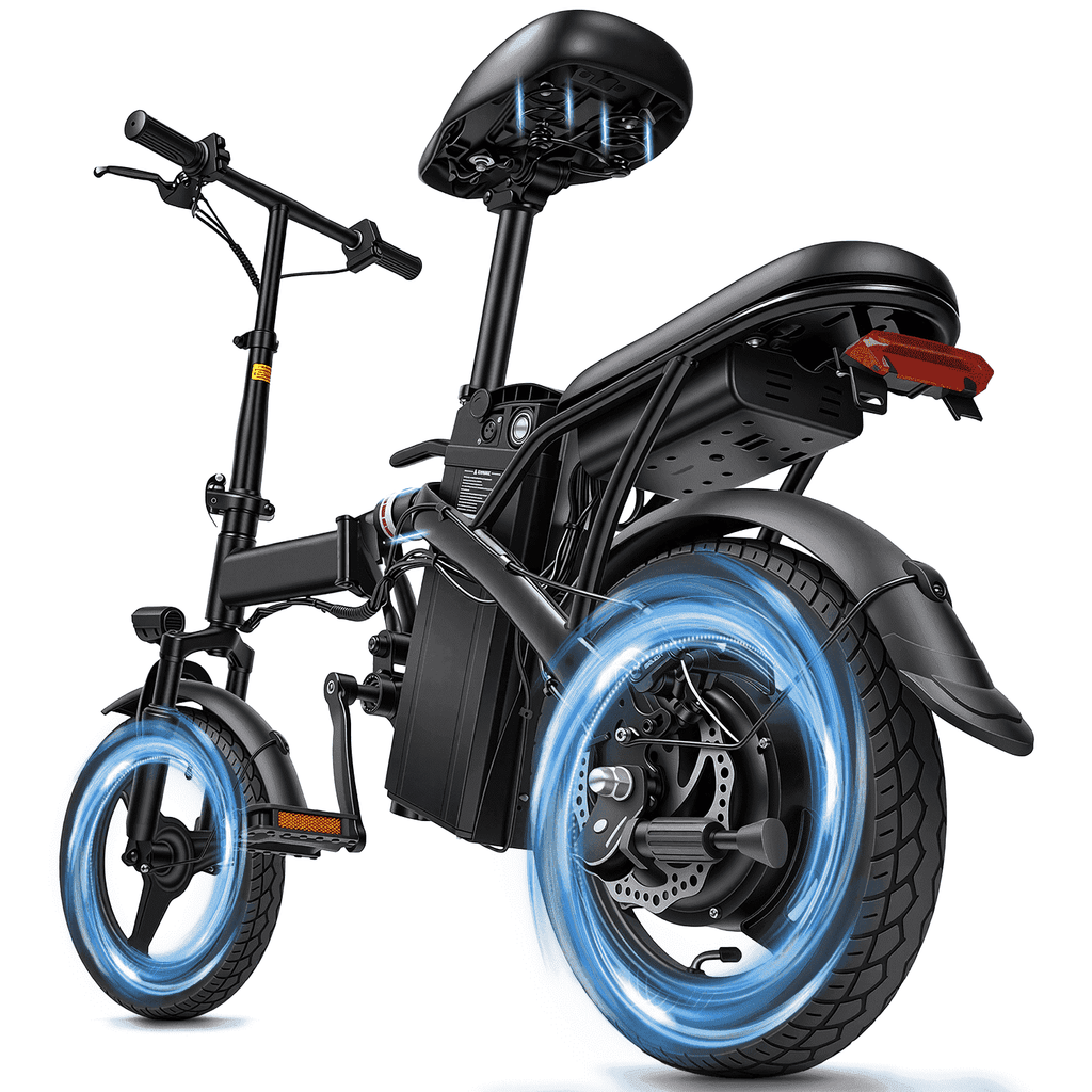 Electric Bike, 18 Mph Electric Bicycles, 350W Peak 500W Motor Foldable Ebike, 14 Tire E-bike for Adults, 48V 8Ah Battery, 15° Uphill, UL2849 Certified, 25 Miles PAS Range