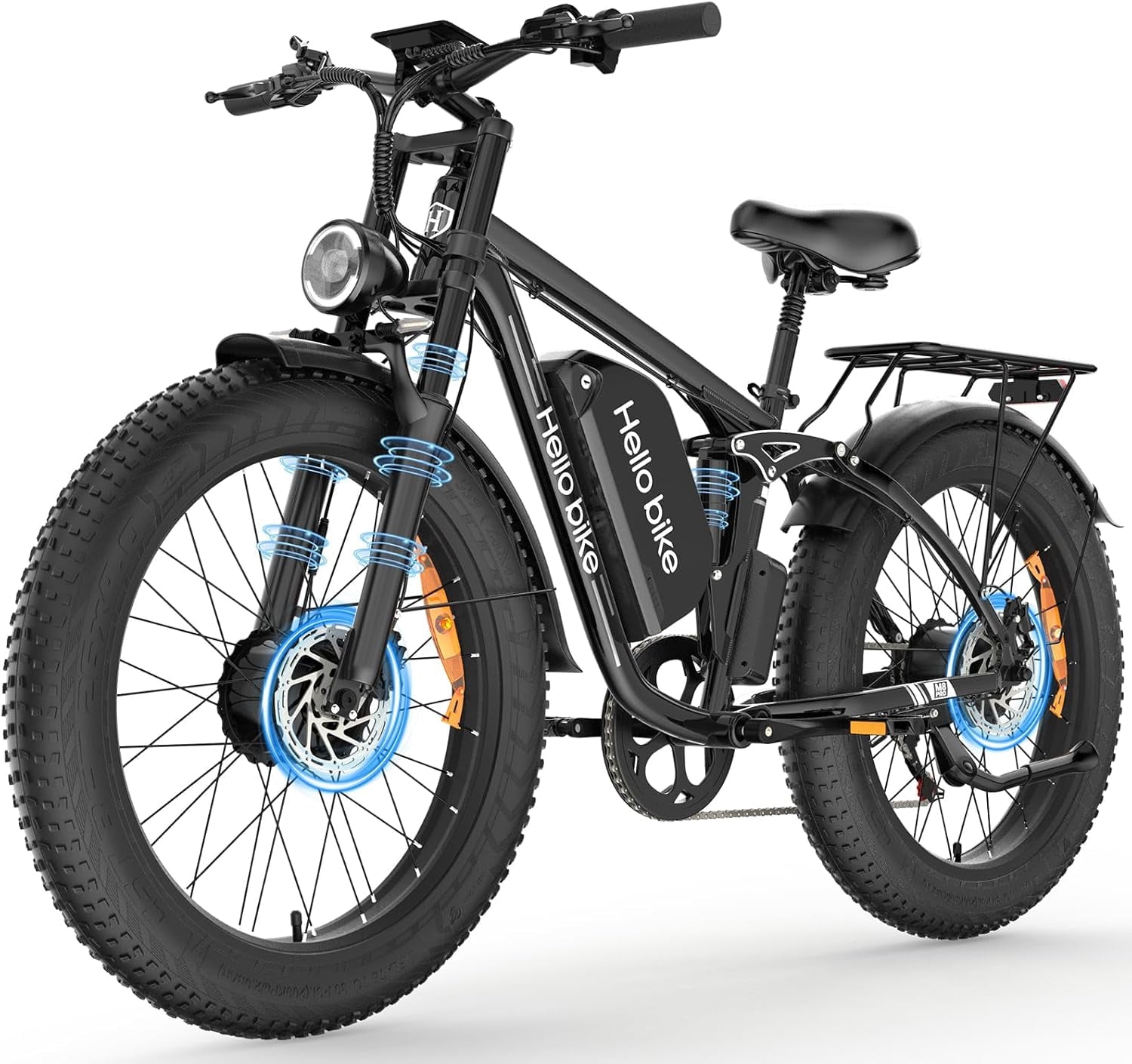 5000W Electric Bike for Adults, 52V 25Ah Max 45 mph 100 Miles, 26 Fat Tires City Commuting Ebike 7 Speed for Off-Road Mountain Riding UL 2849