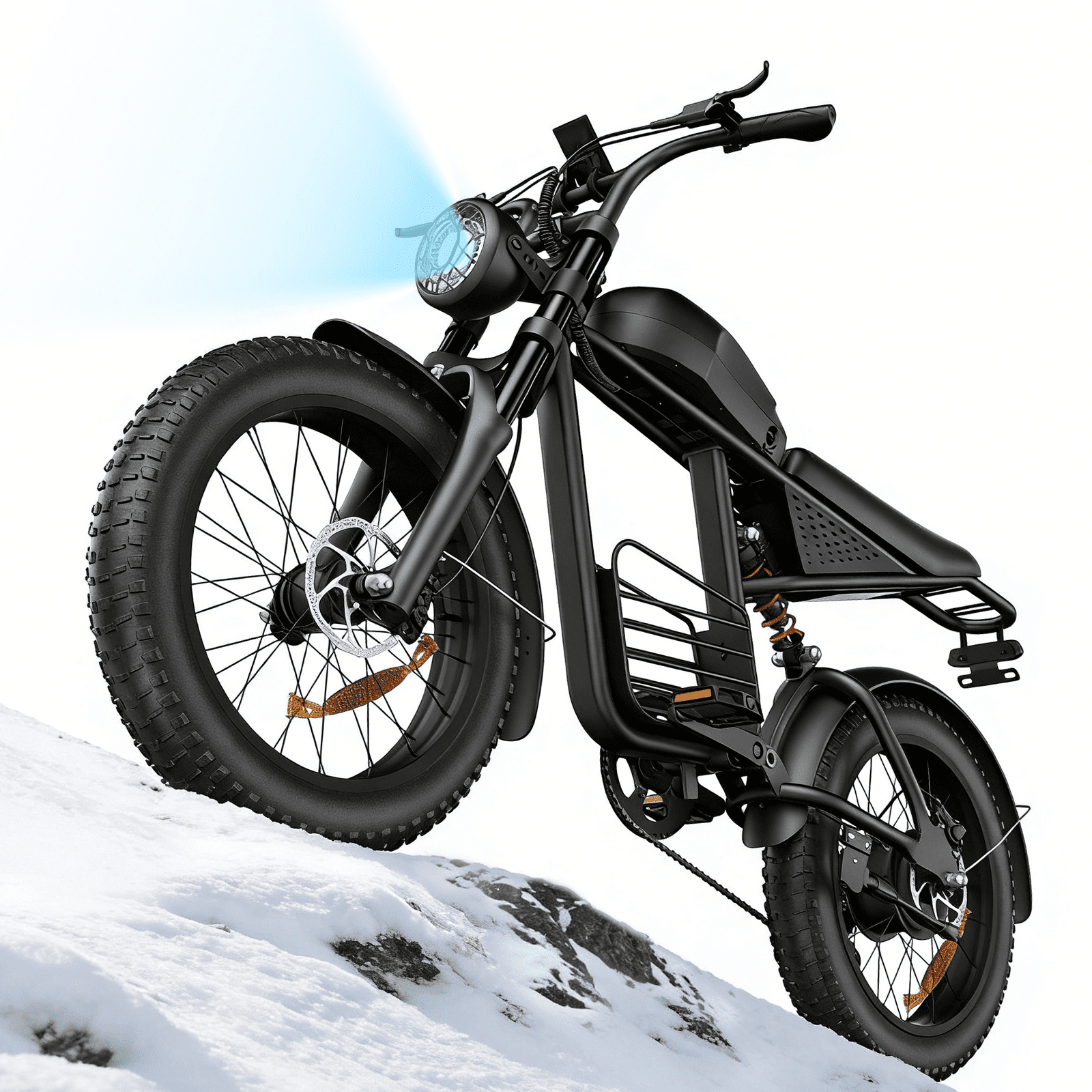 Electric Bike for Adults, 1500W Dirt Bike, 34MPH, 48V 18.9Ah E-Bike, 20 Fat Tire Off-Road Bike, All Terrain for Mountains, Snow, Sand, Road