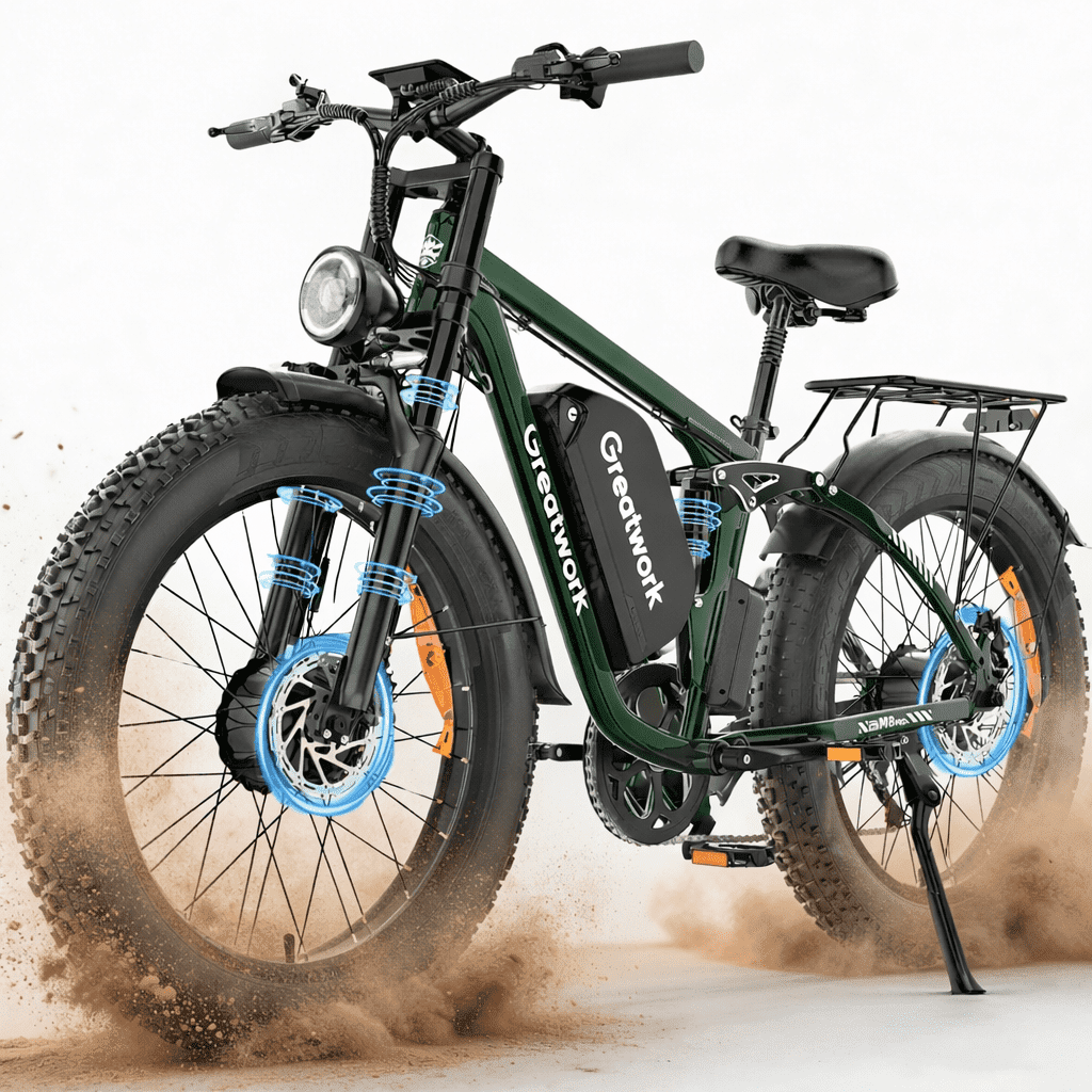 26 Electric Bike for Adult,5000w Dual Motors,up 100 Miles 52V 25Ah Ebike,26 x 4.0 Fat Tire Adult Bicycles for All Terrain,Mountain Commuter UL2849