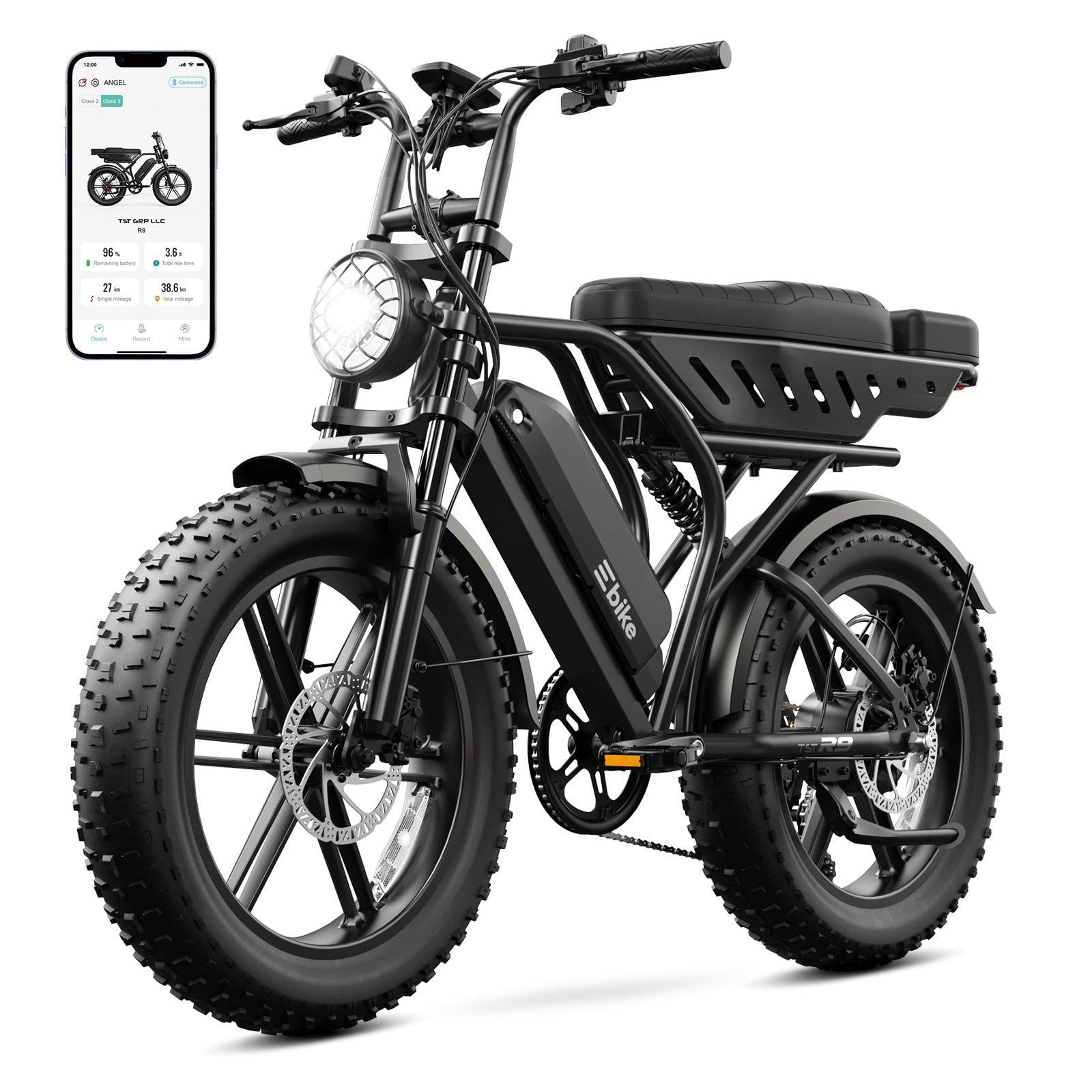 TST Electric Bike for Adults, 750W Peak 1500W Motor, 20x4 Fat Tire E Bicycle, E Mountain Bike, 48V/15AH UL2849, App Control