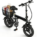 Electric Bike for Adults with Basket,500W Peak Motor,35 Miles 20 MPH,432WH Battery,14 Folding Ebike Bicycle,UL2849
