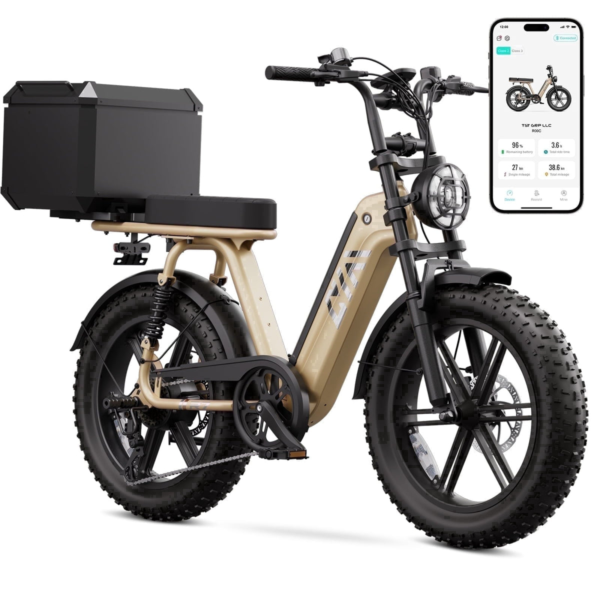 TST Electric Bike for Women, 20x4 Fat Tire, E Mountain Bike, 750W Motor 48V/15AH UL2849, Dual Hydraulic Disc Brakes, Full Suspension