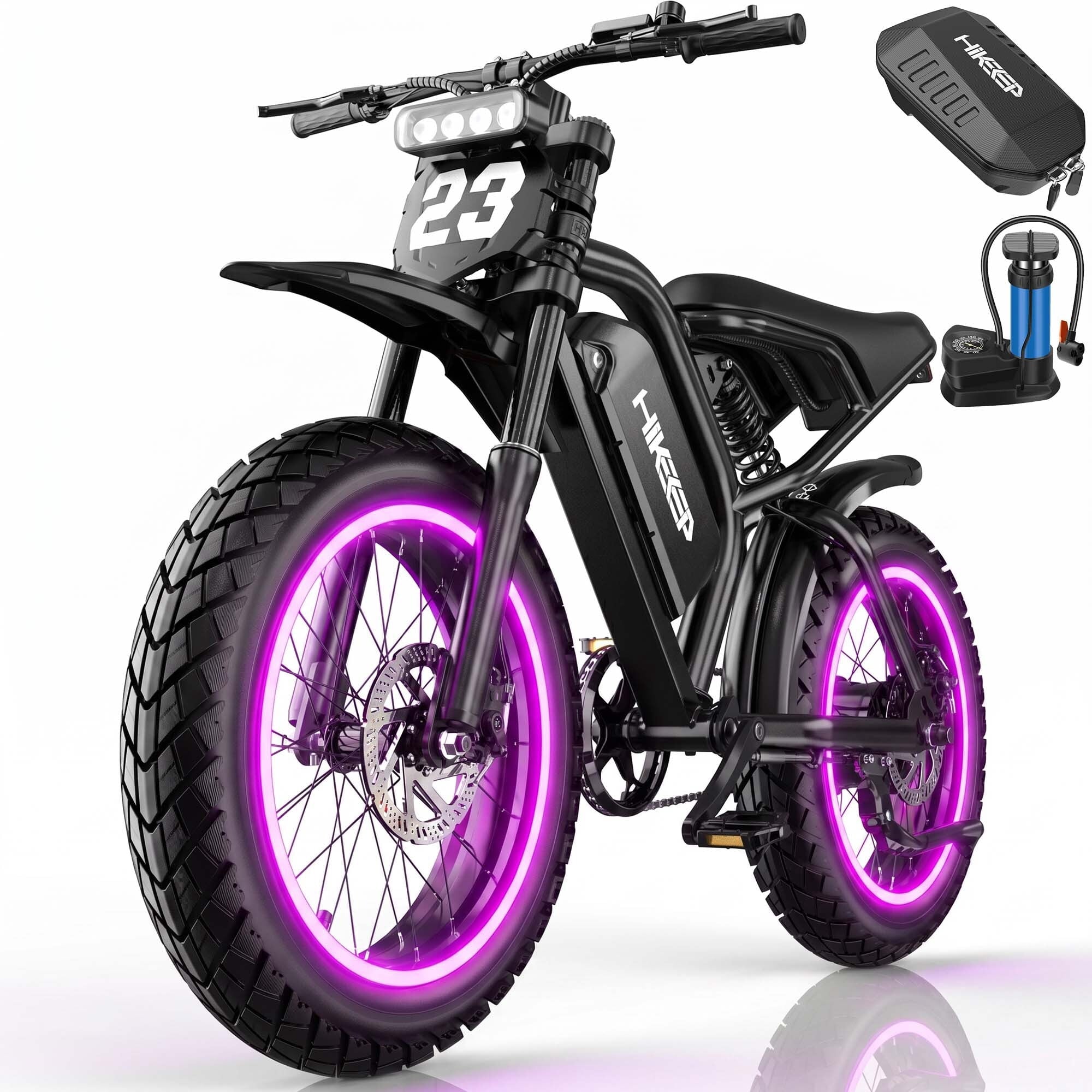 HiKeep 1500W/3000W Peak Off-Road Electric Bike for Adults, 52V 40Ah UL Battery, 20x4 Fat Tire Dirt Ebike, 40MPH E-Mountain Bike, 40-85 Miles Range, UL 2849