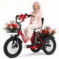 ESKUTE Electric Tricycle for Adults, 1200W Peak Motor, Up to 55 Miles Range, 624Wh Removable Battery, Folding 3-Wheel Ebike with 18x3.0 Fat Tires, Step-Through Red, UL2849
