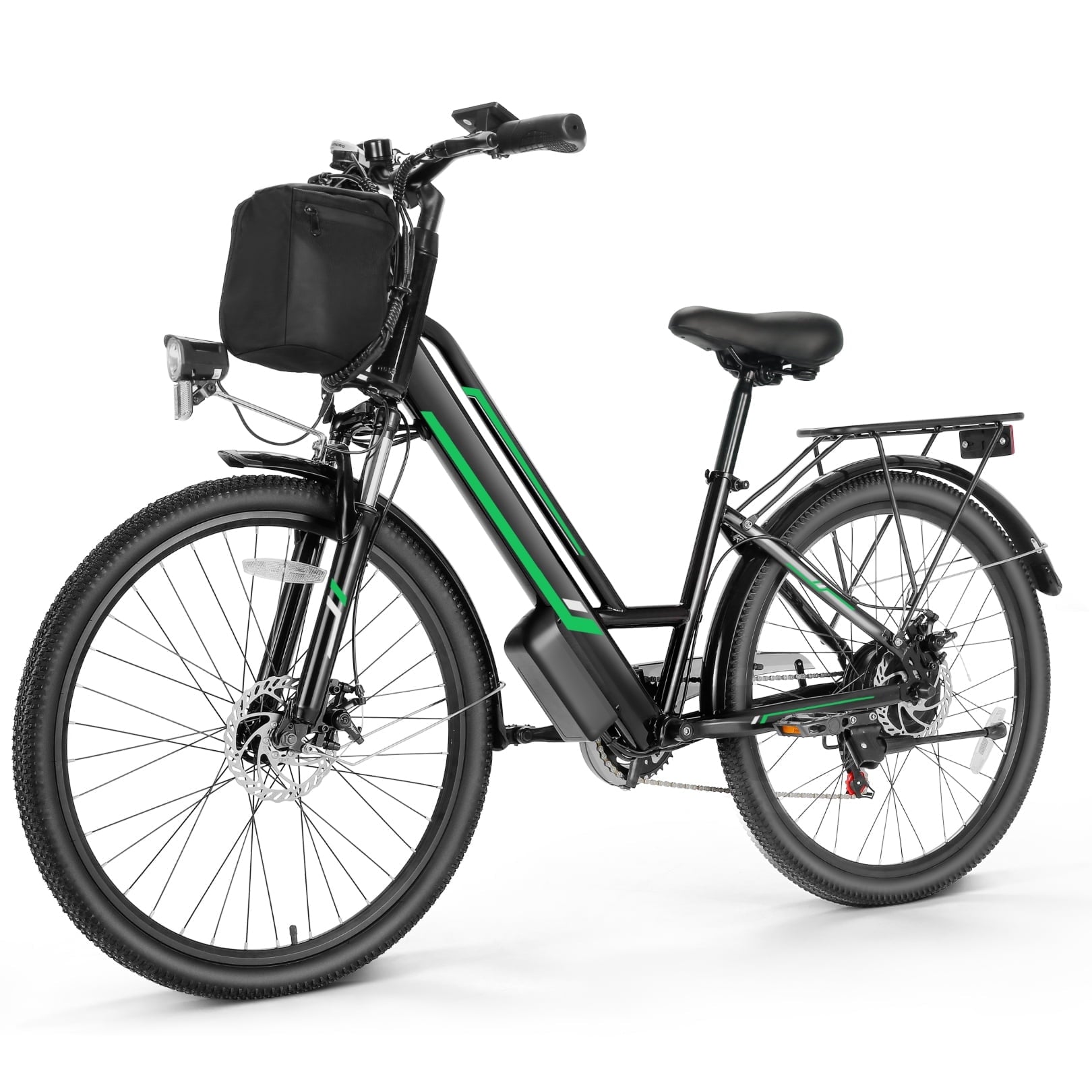 Elifine 500W Electric Bike for Adults, 26 Commuter Electric Bicycle 19.8mph City Ebike with 5 Riding Modes, 48V 7.8Ah Removable Battery UL 2849, LCD Intelligent Display Hybrid Electric Bike Red
