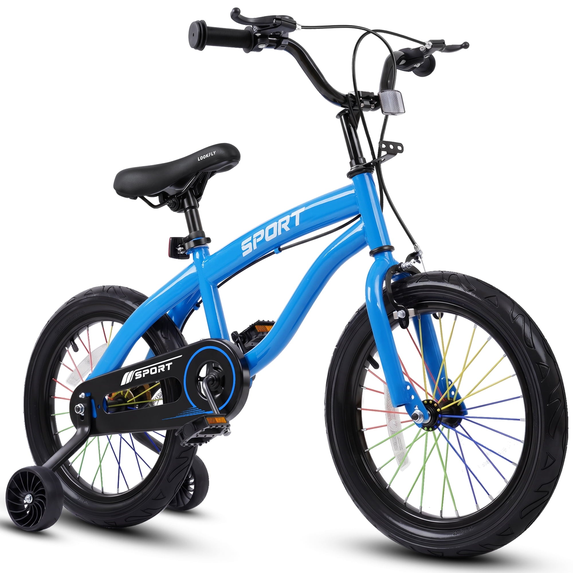 Enjoyrun 16 Kids Bike,Bike for Boys and Girls with Training Wheels,Children's Bicycles for Ages 5–8,Blue