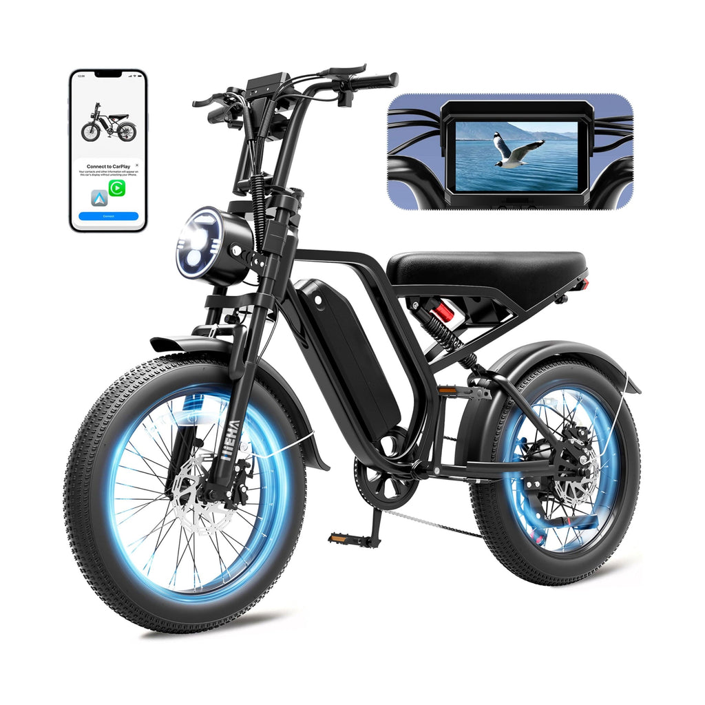 Gegaibe Electric Bike for Adults, 750W/1500W Peak Fat Tire E-Mountain Bicycle, Wireless CarPlay & Android Auto, UL2849