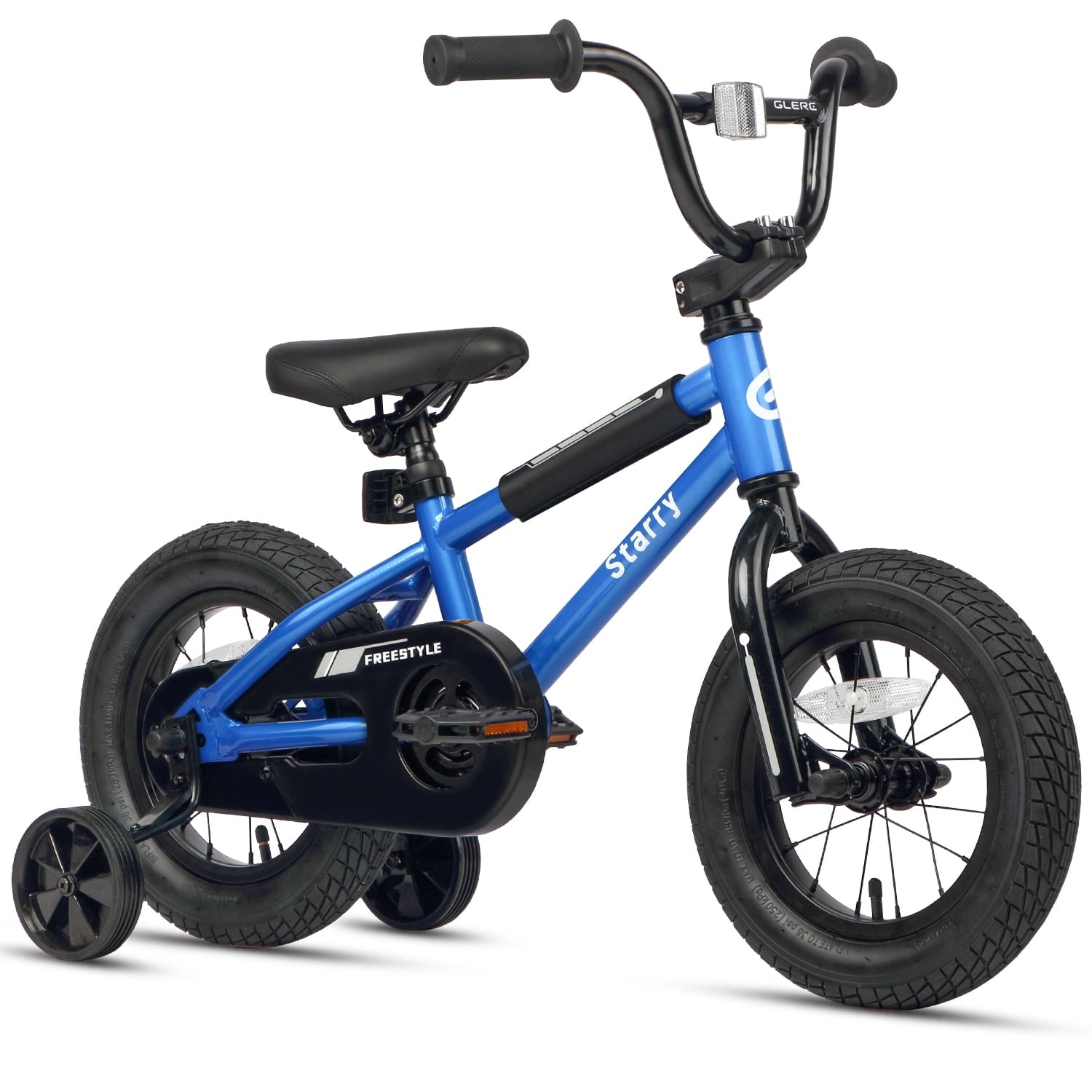 Glerc 16 Inch Little Kids Bike for Over 4 Years Old Boys Girls Youth BMX Style Bicycle with Training Wheels Coaster & Rear V Brake, Black