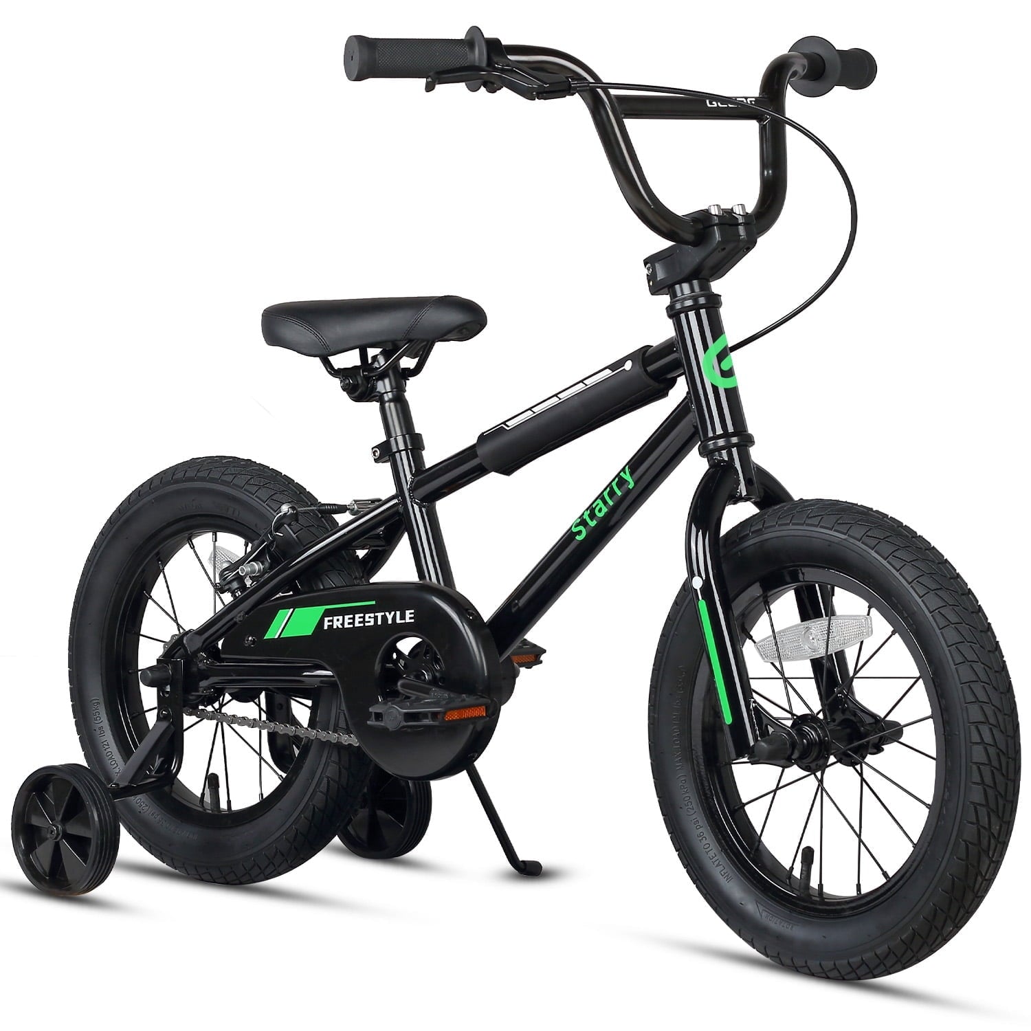 Glerc 14 Inch Little Kids Bike BMX Style Bicycle with Training Wheels Coaster Brake for 3 4 5 Years Old Boys Girls, Blue