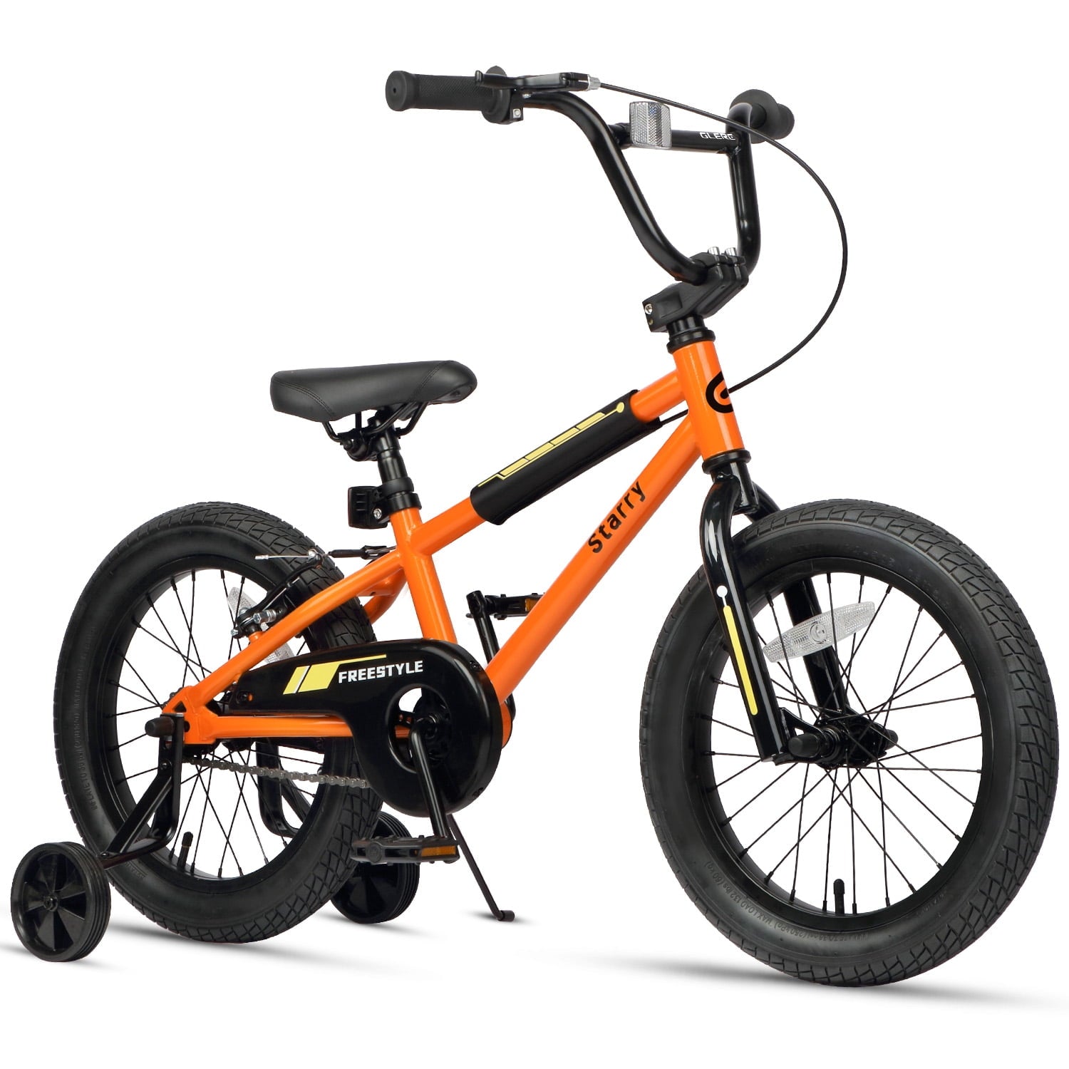 Glerc 16 Inch Little Kids Bike for Over 4 Years Old Boys Girls Youth BMX Style Bicycle with Training Wheels Coaster & Rear V Brake, Black