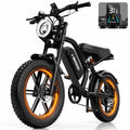 GlobalKeep 1500W Peak Electric Mountain Bike, 20 Fat Tire 32MPH Ebikes for Adults , 48V 15.6Ah Removable Battery, Full Suspension UL2849
