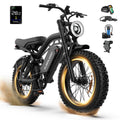 GlobalKeep Electric Mountain Bike for Adults, Peak 1500W Motor, 20x4 Fat Tire E Bicycle, 48V/15.6Ah Battery UL2849
