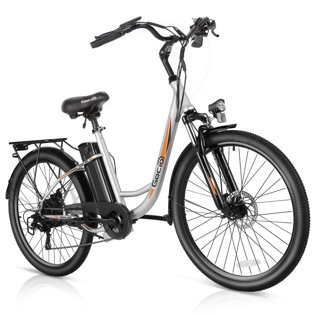 Gocio 26 Electric Bike for Adults, 500W Motor, City Commuter E-Bike, 48V 7.8Ah Removable Battery, Max 19.8Mph, 7 Speed, UL2849