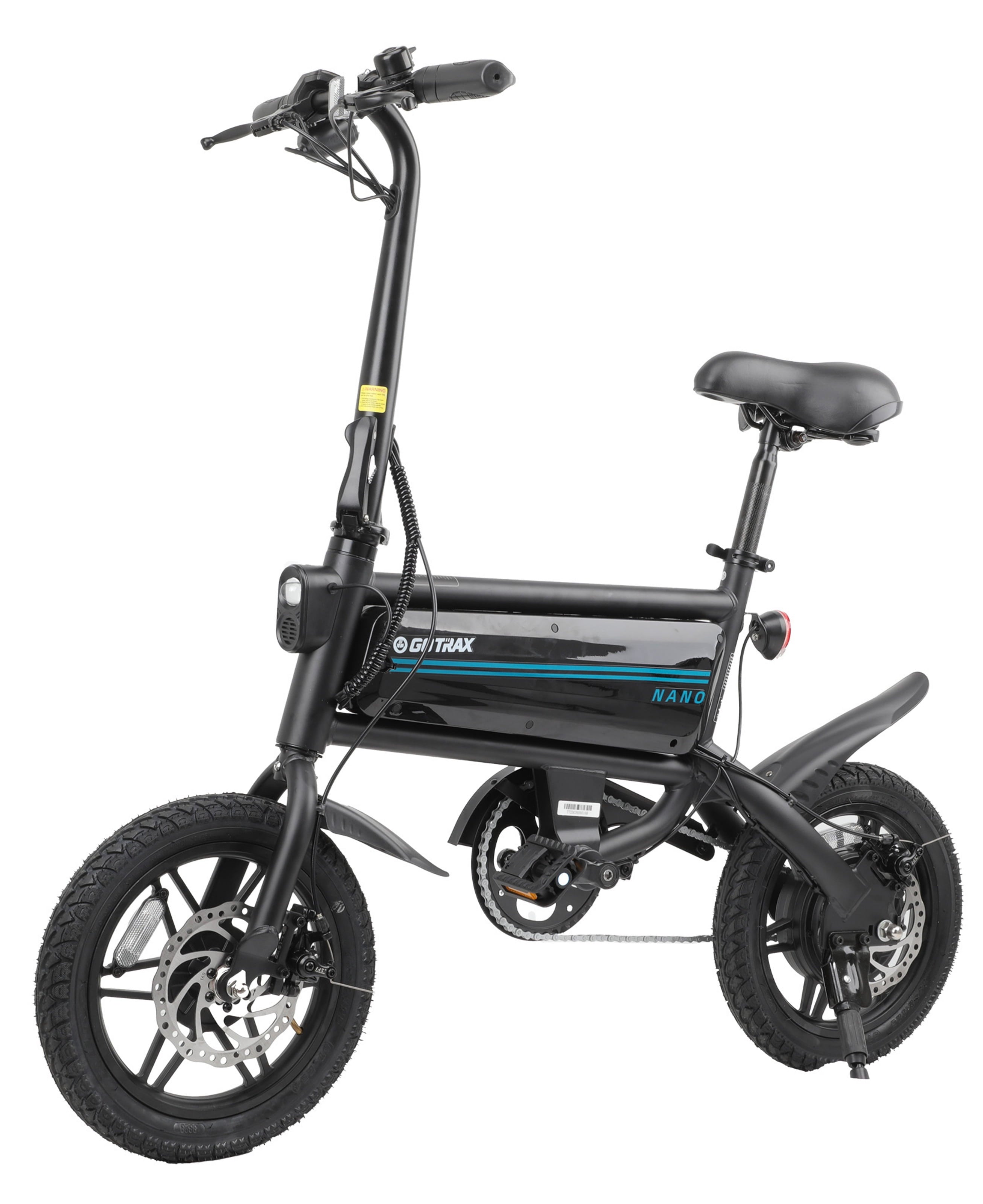 Gotrax Nano 14 Folding Adult Electric Bike,15.5mph 36V 350W Peak Foldable City Bike With LED Light,White