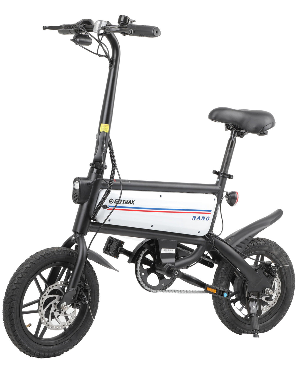 Gotrax Nano 14 Folding Adult Electric Bike,15.5mph 36V 350W Peak Foldable City Bike With LED Light,White