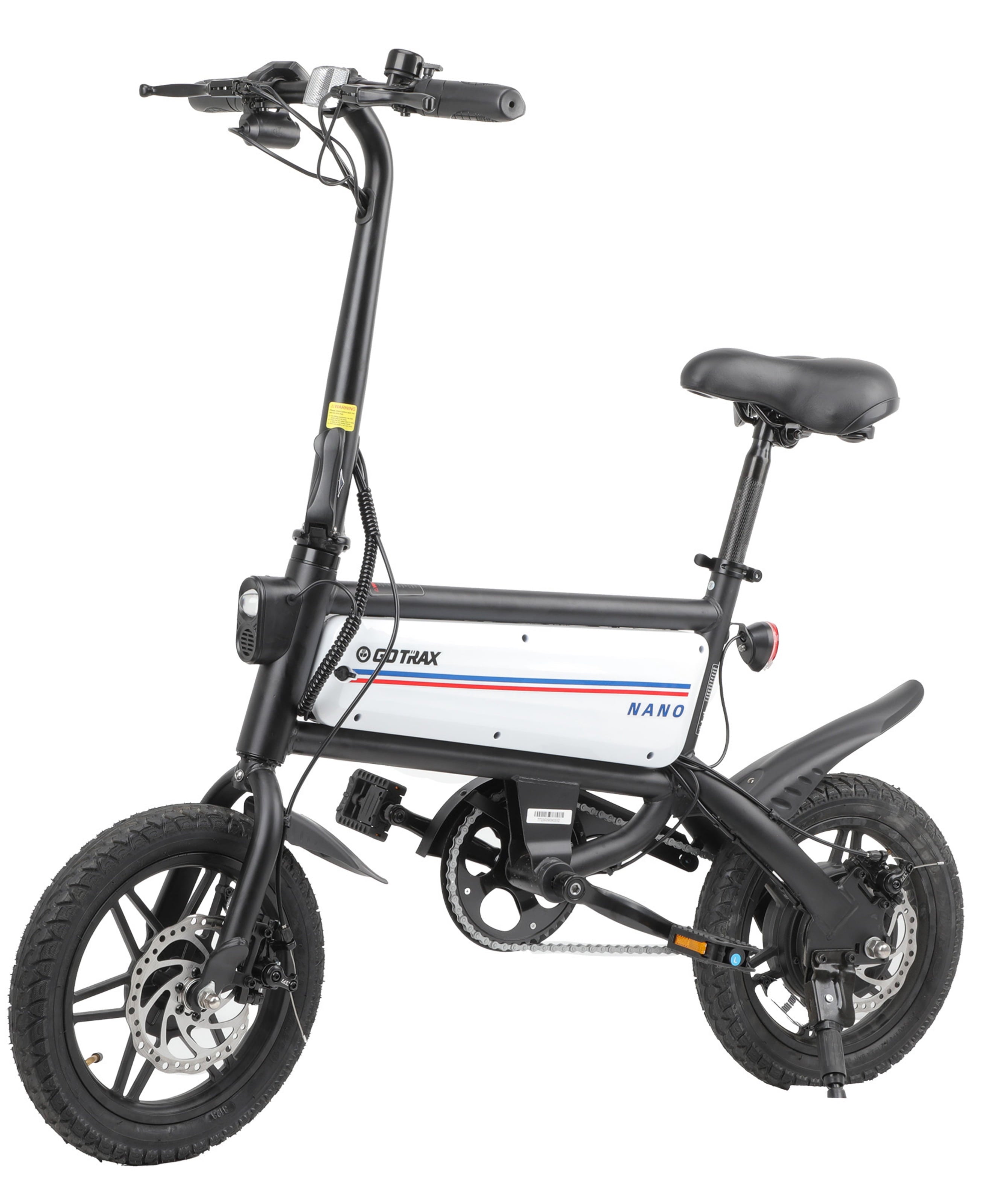 Gotrax Nano 14 Folding Adult Electric Bike,15.5mph 36V 350W Peak Foldable City Bike With LED Light,White