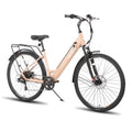 Hiland 350W Electric Bike for Men Women, 700C Step-Through Commuter Ebike, 36V Removable Battery UL2849, 7-Speed Electric Bicycle, 20mph, Khaki