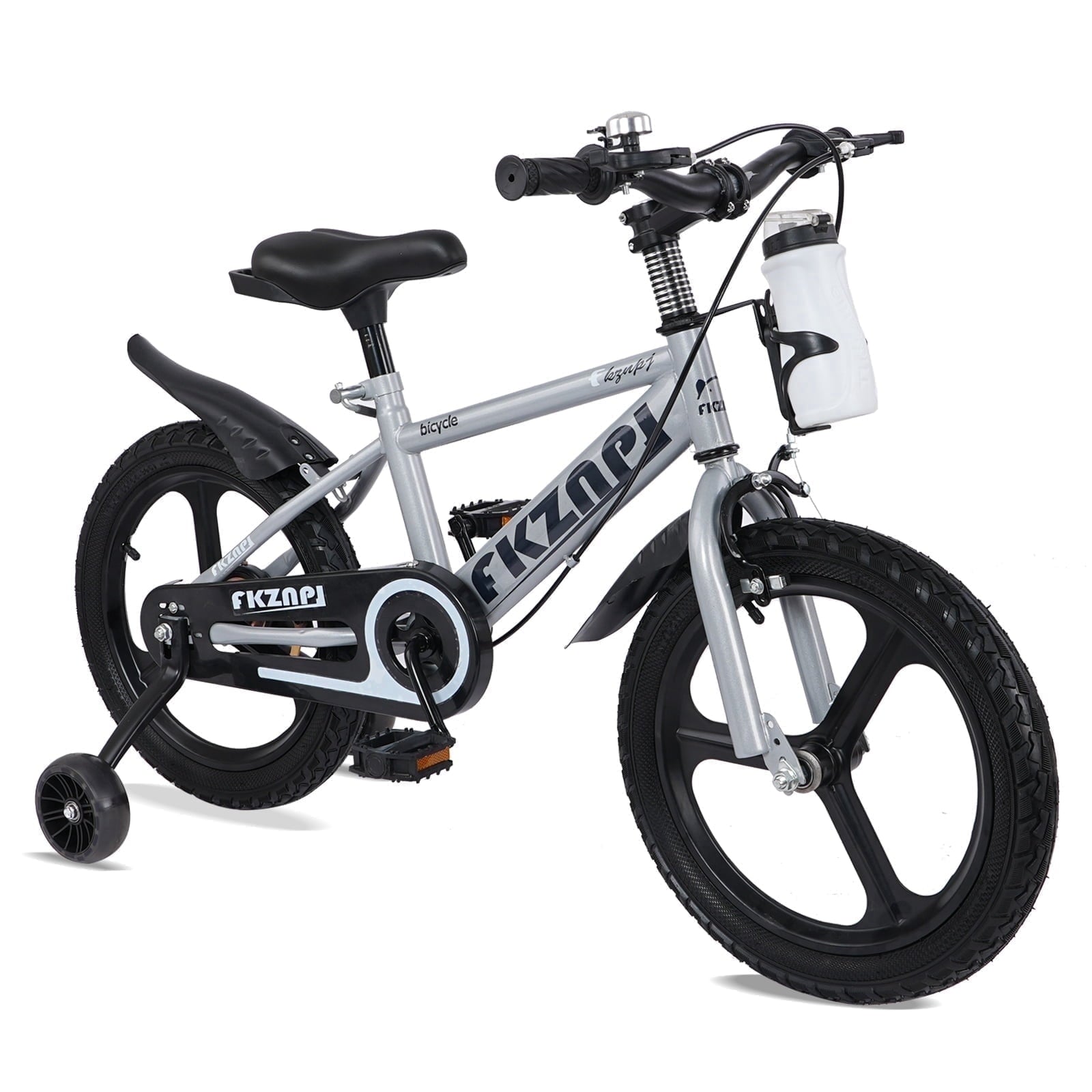 Holaki 18 inch Kids Bike with Training Wheels & Handbrake for Boys & Girls Ages 5-9, High Carbon Steel Frame Adjustable Seat Kids Bicycle with Kettle Stand & Night Glow for Birthday Gift, Purple