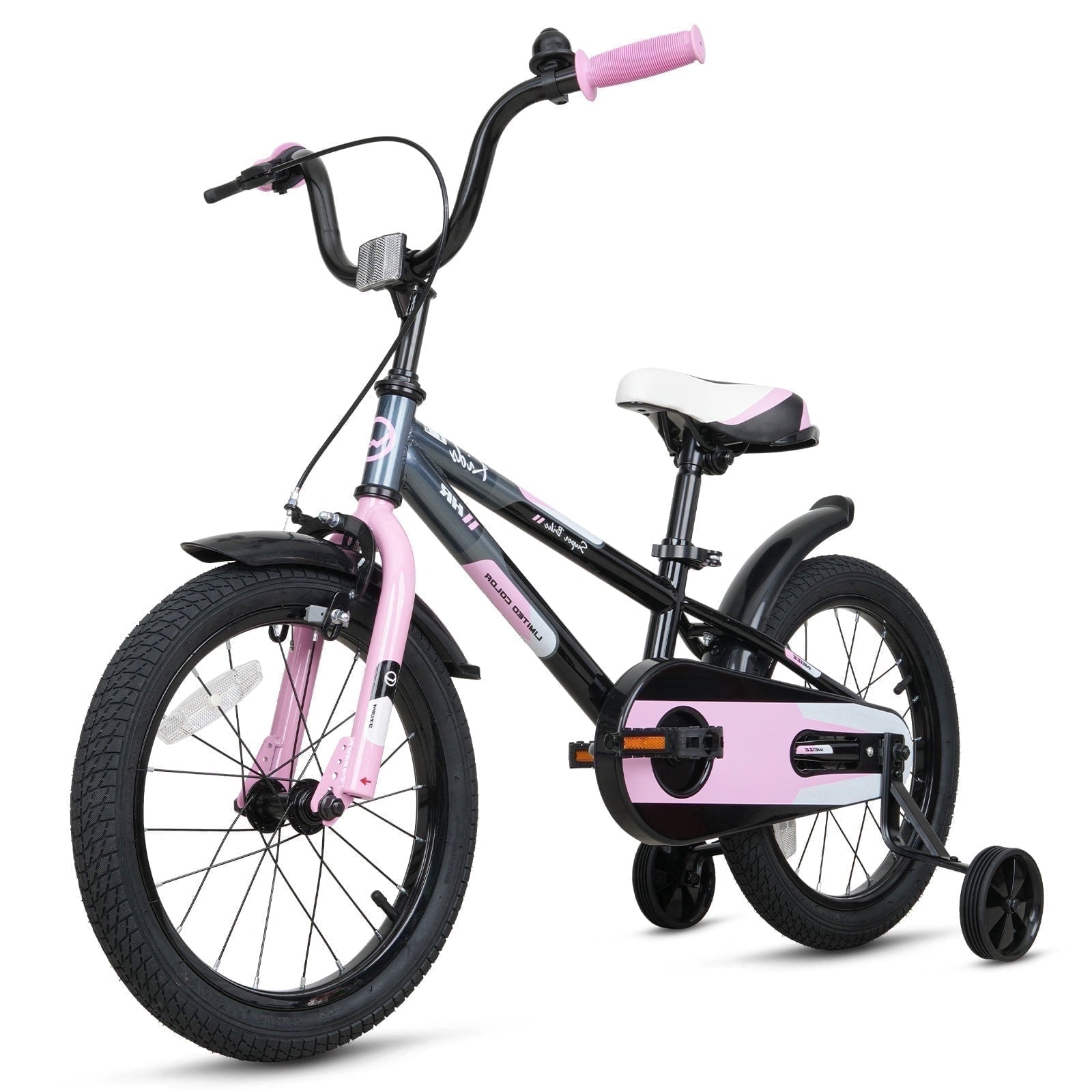 Hykolity Kids Bike, 16 Inch Children Bicycle for Boys & Girls Ages 4-6 Years Old, Rider Height 38-48 Inch, Sport Bike BMX Freestyle Handlebar Black Green