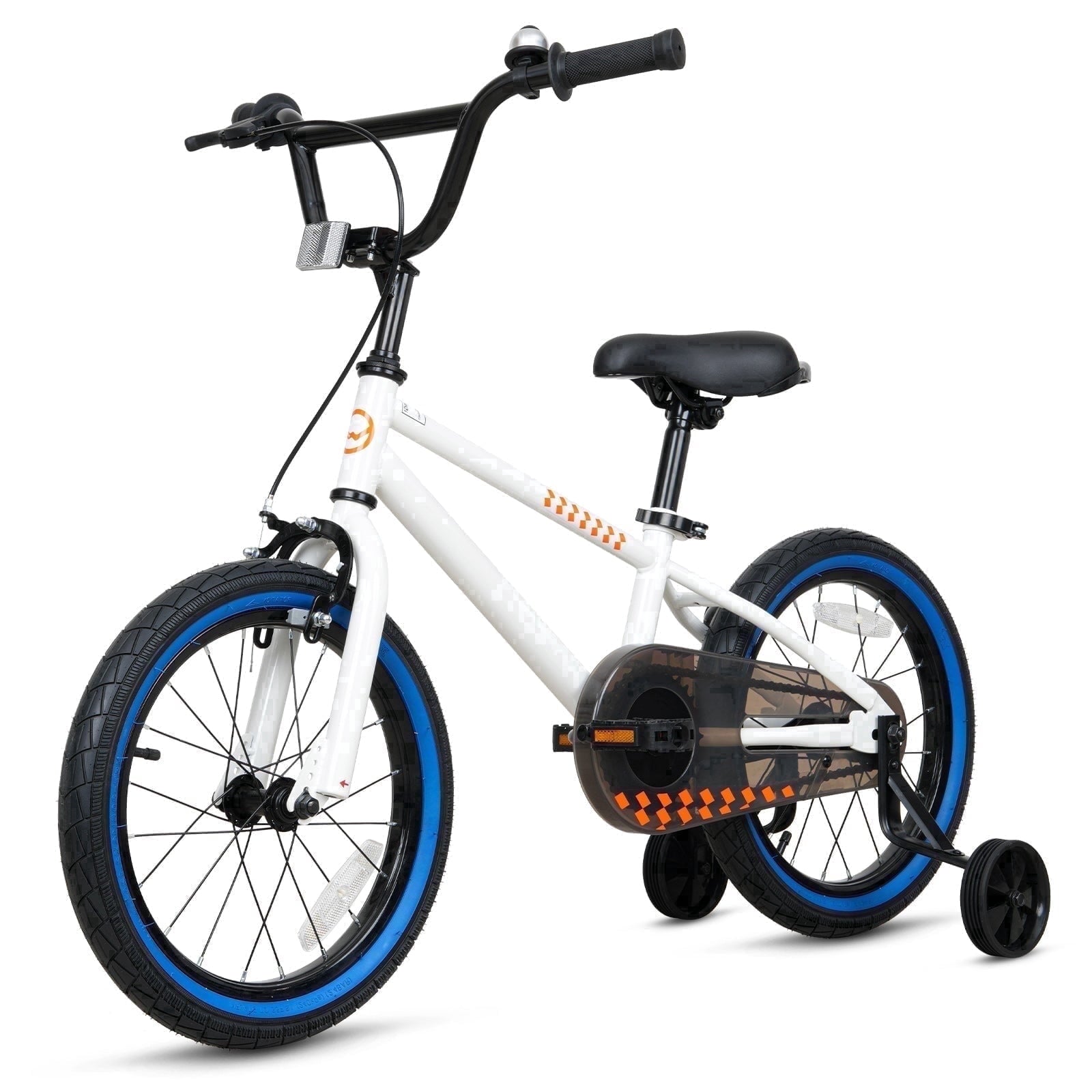 Hykolity Kids Bike Boy Girl Bicycle 16 inch for Children Age 4-6 Height 38-48 Child Sport Bike BMX Handbar includes Training Wheel White