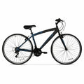 Hyper Bicycles 700c Men's Spin Fit Hybrid Bike, Adults Ages 14+, Black/Blue