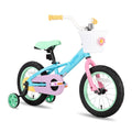 JOYSTAR 12 14 16 Kids Bike for 2-7 Years Girls 33-53 Inch Tall, Rainbow Toddler Bicycle with Basket, Training Wheels & Coaster Brake, 85% Assembled, Macarons